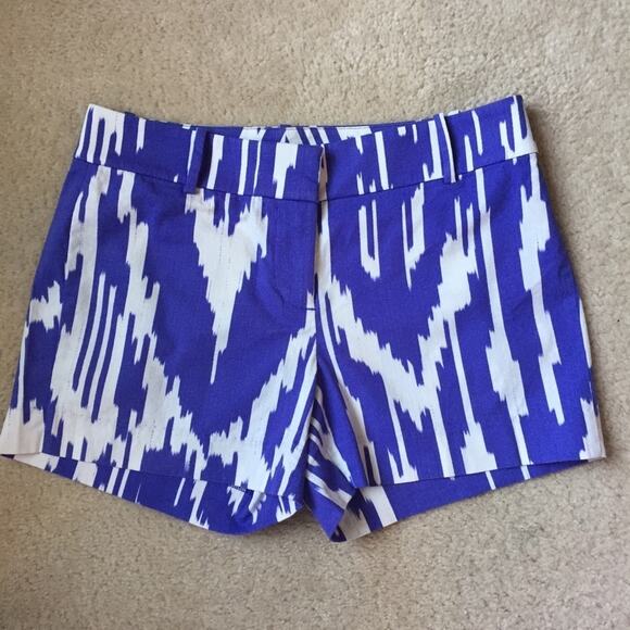J. Crew Periwinkle Blue/White Shorts Size 0‎ - Picture 1 of 4